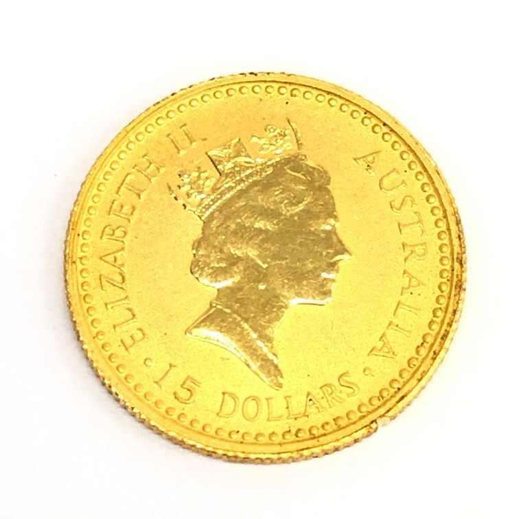 K24IG オーストラリア カンガルー金貨 1/10oz 1/20oz 1991 2枚まとめ 総重量4.7g【CDAX8025】の画像3