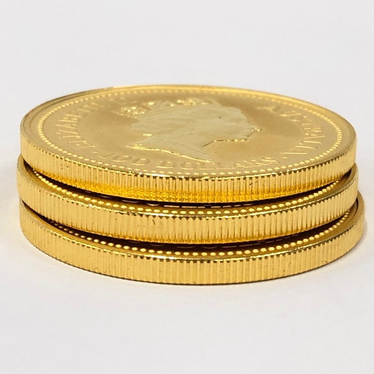 K24IG オーストラリア カンガルー金貨 1oz 3枚まとめ 総重量93.3g【CDAX0006】の画像3