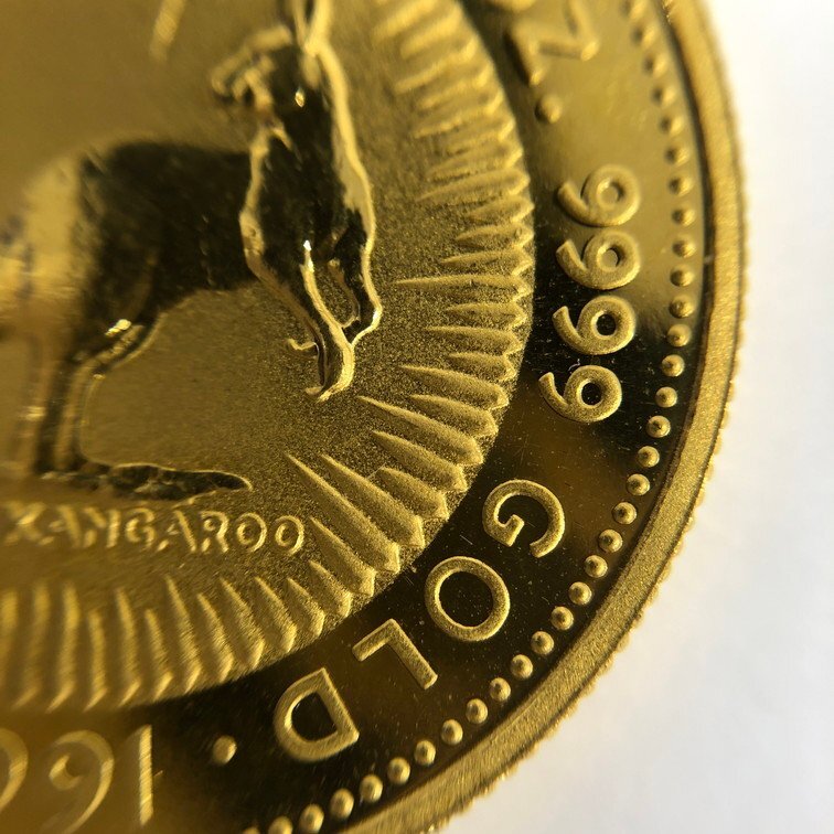 K24IG　オーストラリア　カンガルー金貨　1/2oz　1991　総重量15.6g【CDAX8023】