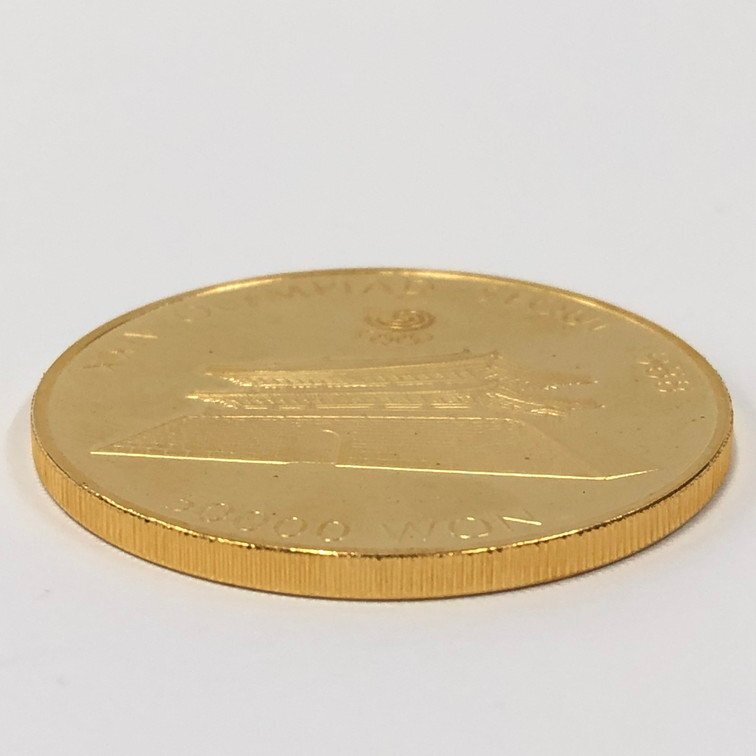 K22　ソウルオリンピック記念　50,000ウォン金貨　総重量33.5g【CDAX0001】_画像3