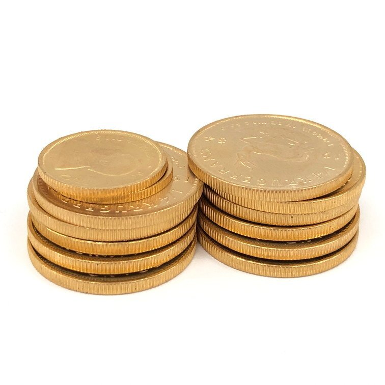 K22 南アフリカ共和国 クルーガーランド金貨 1/4oz 1/10oz 13枚まとめ 総重100.0g【CDAX6031】の画像5