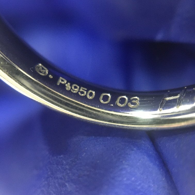 MIKIMOTO Mikimoto кольцо Pt950 0.03ct 7 номер полная масса 4.9g diamond имеется с коробкой [CDAY4028]