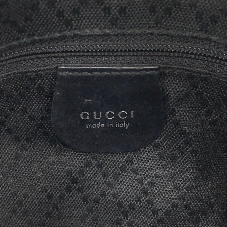 GUCCI グッチ バンブー ショルダー 000 1993 0531 5 ナイロン/レザー ブラック【CDAY3050】