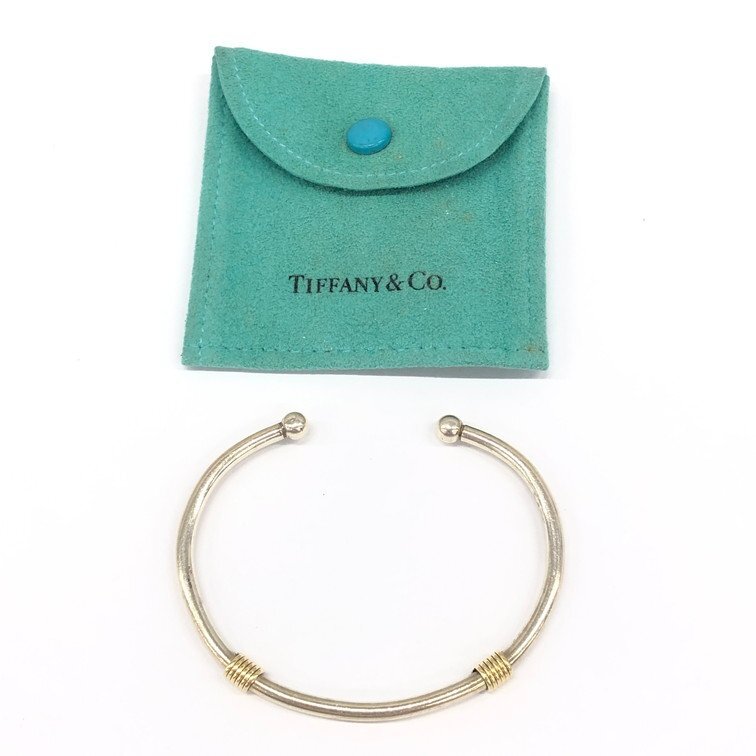 Tiffany&Co.　ティファニー　925/750　ダブル ヴィズ 2 コイル バングル　総重量13.3g　保管袋付き【CDAY6016】_画像2