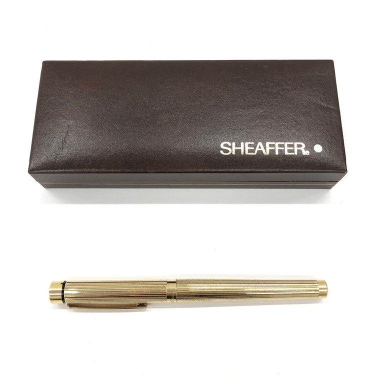 SHEAFFER　シェーファー　万年筆　ペン先14K　ゴールドカラー　箱付き【CDAY9011】_画像10