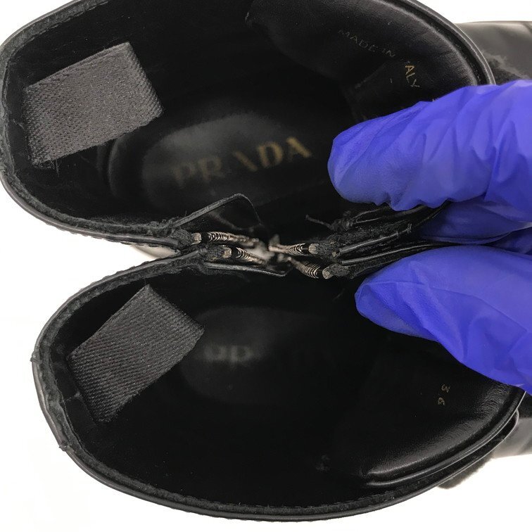 PRADA プラダ ブーツ 36 黒 保存袋付き【CDAZ9021】の画像4