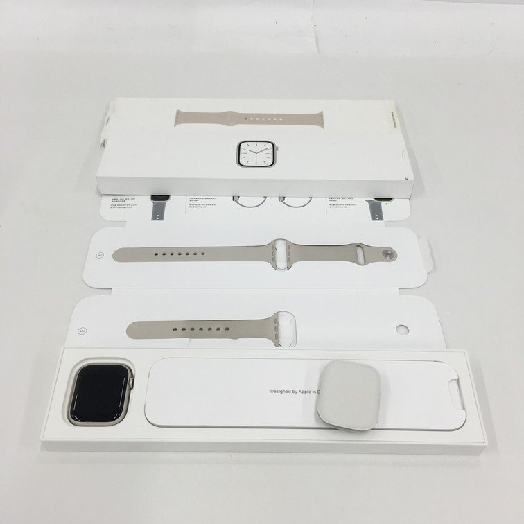 Apple Watch Series 7 GPS+Cellular 45mm A2478 / MKJQ3J/A Star с подсветкой сопутствующий товар с коробкой первый период . завершено [CDAW4023]