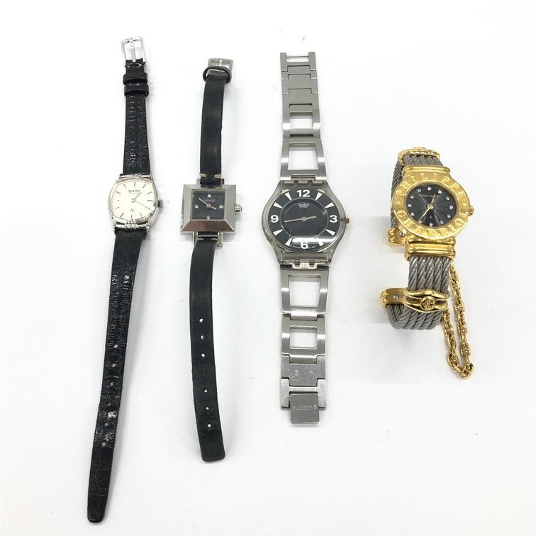 腕時計 4点おまとめ RADO/COACH/Swatch/PHILIPPE CHARRIOL ジャンク品【CDBB8026】_画像1