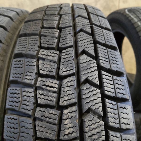 ★送料無料★ 155/65R14 2018年製 9分山 ダンロップ WINTERMAXX WM02 2本/中古スタッドレスタイヤ(冬タイヤ) デイズ N7101_Fの画像3