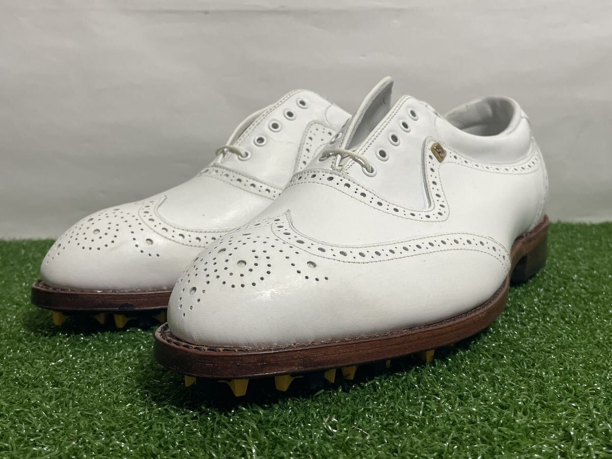 FootJoy フットジョイ Classics 56911J クラシック 本革 ホワイト 27.0cm 3E スパイク交換済み ウイングチップ 箱付き 未使用 レア