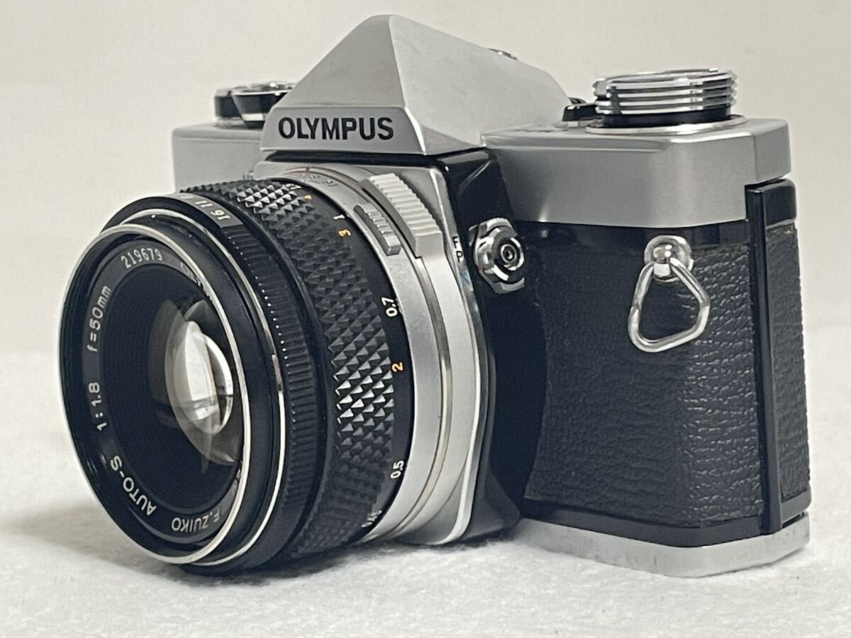 OLYMPUS オリンパス OM-1 F.ZUIKO AUTO-S f1.8 50mm フィルム一眼レフカメラ シャッターOK 現状品_画像2