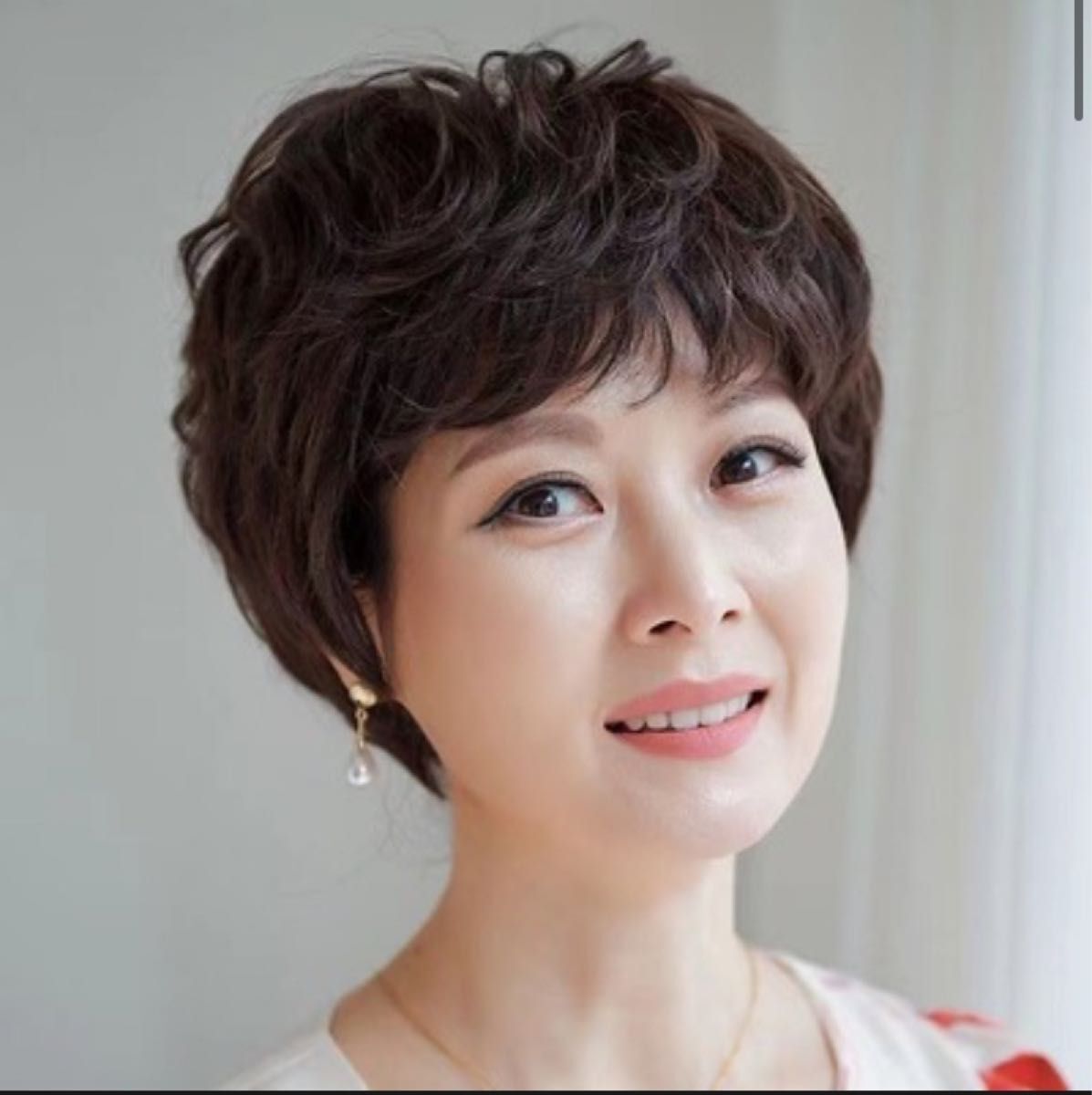  full wig Short .... perm net attaching Brown nature wig heat-resisting 