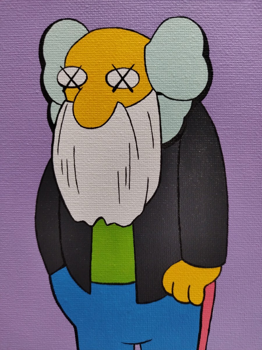 【模写】KAWS Untitled Kimpson acrylic on canvas 04 20x20CM_画像2