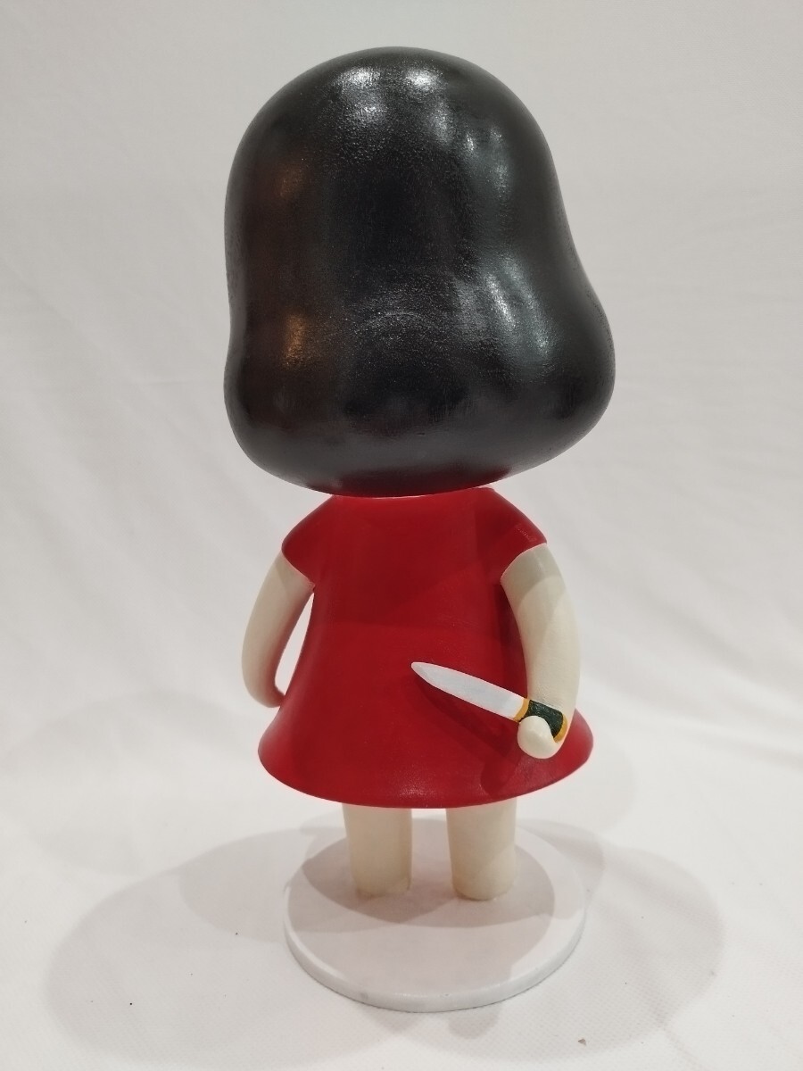 【模写】奈良美智 Yoshitomo Nara Knife Behind Back 木 フィギュア acrylic on wood 30CM_画像7