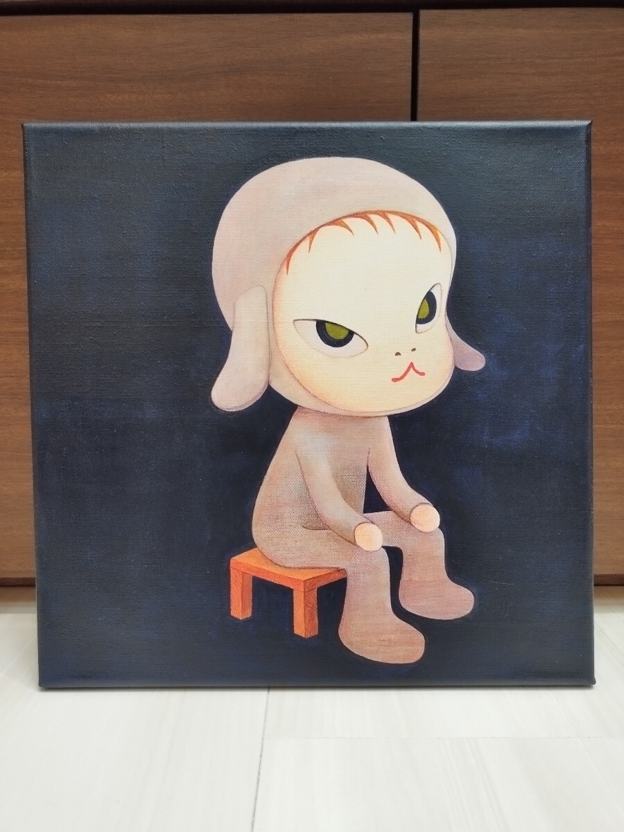 【模写】奈良美智 Yoshitomo Nara Sleepless Night (Sitting) Acrylic on canvas 30*30cmの画像1
