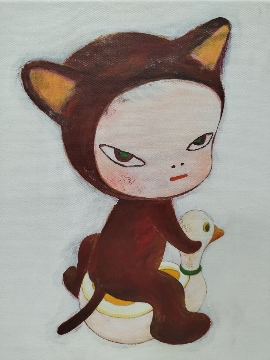 【模写】奈良美智 Yoshitomo Nara Harmless Kitty Acrylic on canvas 30*30cmの画像2