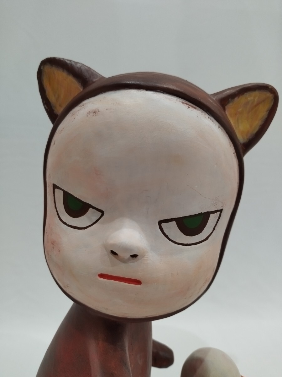 【模写】奈良美智 Yoshitomo Nara Harmless Kitty 木 フィギュア acrylic on wood 28CMの画像7