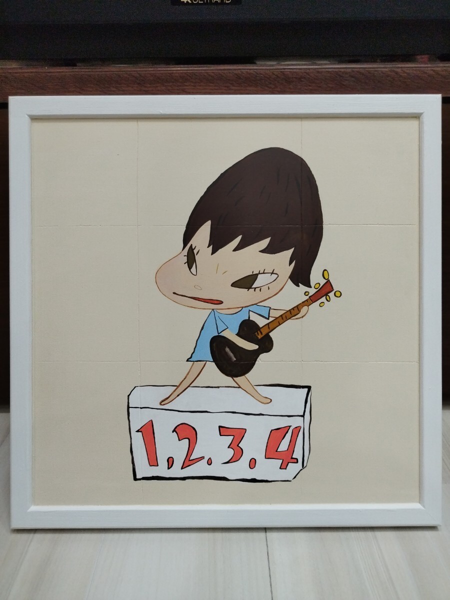[ факсимиле ] Nara прекрасный .Yoshitomo Nara 1, 2, 3, 4! It*s Everything! (Aomori Version) Acrylic on wood 40x40cm