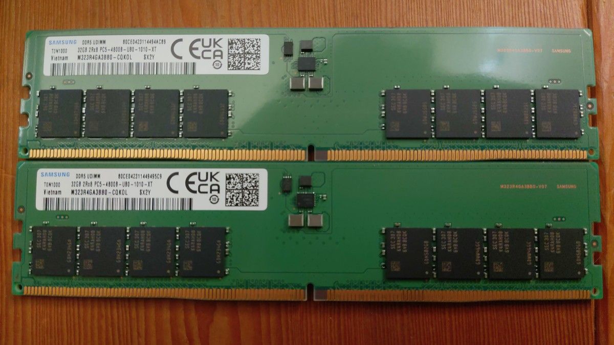 Samaung DDR5-4800 32GB x4 128GB動作品 2Rank M323R4GA3BB0-CQK06