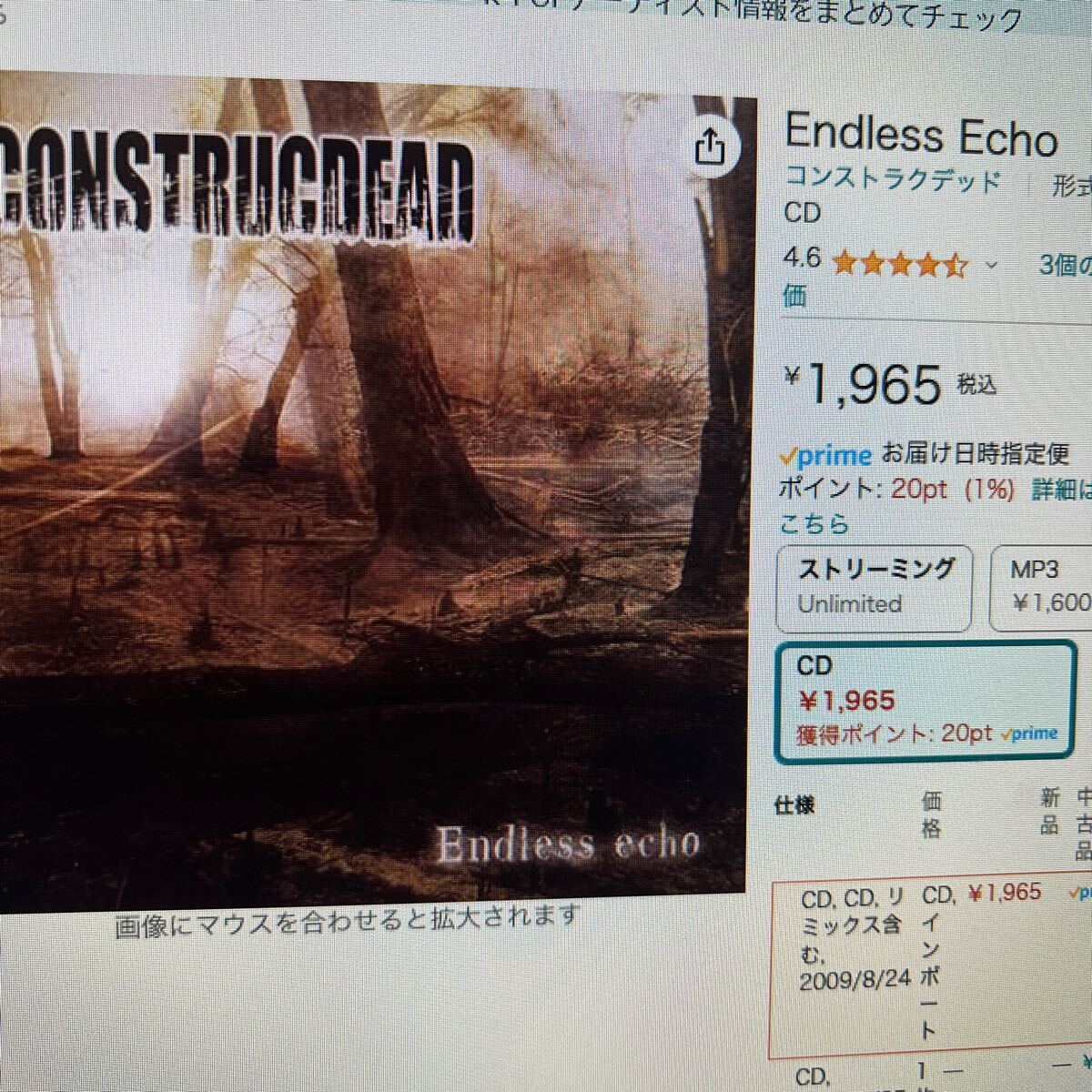 【新品同様】Construcdead / Endless Echo【デスラッシュ】兀突骨,Revocation,HateSphere,Tortured Demon,Megadeth,Slayer,Arise,Impious