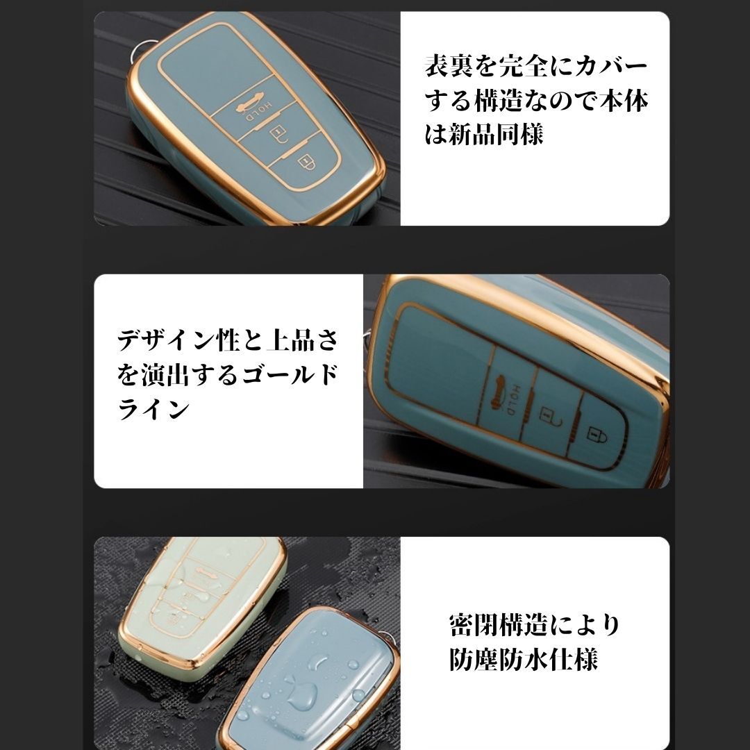 送料無料ハリアー80系プリウス60系ランドクルーザー200系トヨタスマートキー新品キーケースキーカバーカーアクセサリー白金