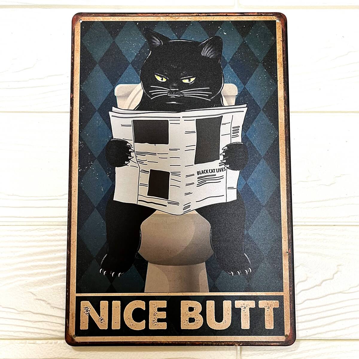 猫１９ブリキ看板ヴィンテージ壁掛けパネルアンティークレト動物ねこ猫可愛いペットガーデニング壁飾りアメリカン雑貨送料無料新品