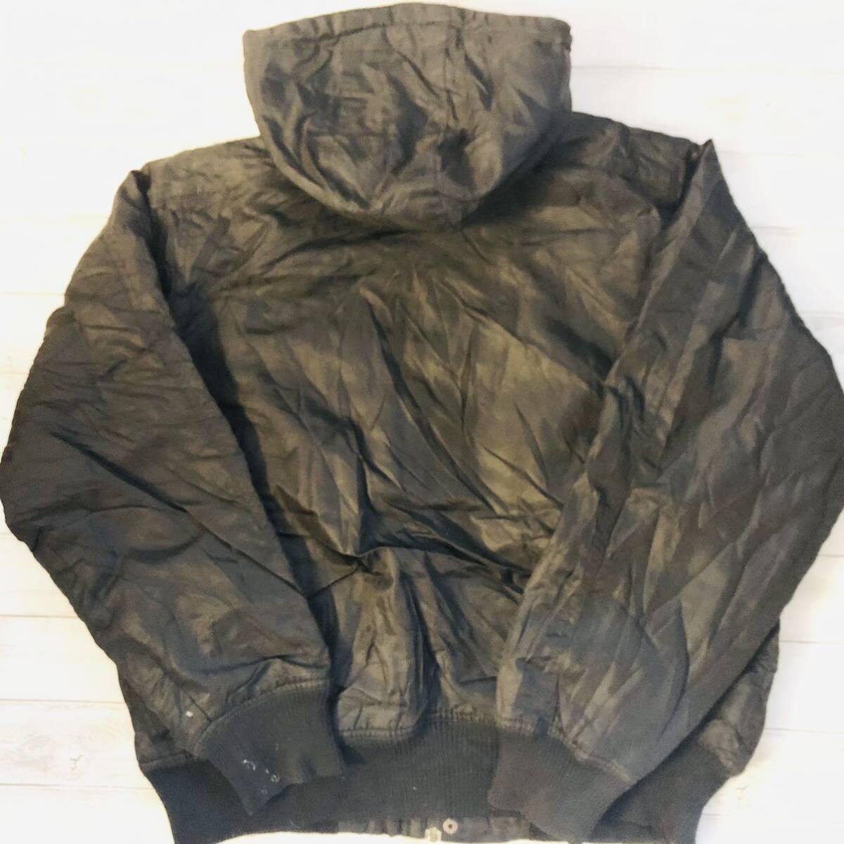 アンブロ UMBRO S ナイロン 中綿ジャケット 中綿パーカー ブラックの画像5