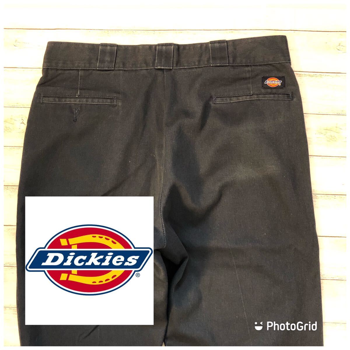 ディッキーズ　Dickies 36インチ ノータック　トラウザーズ　ワークパンツ　ネイビー_画像1