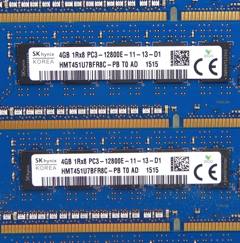 SK hynix PC3-12800E  DDR3 4GB 4枚セット（計16GB）の画像2