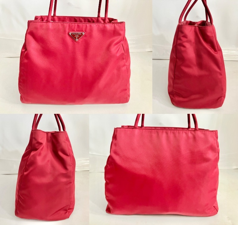  PRADA プラダ TESSUTO CITY ハンドバッグ トートバッグ ナイロン レッド系 PORPORA B3864 (24/4/6)の画像2