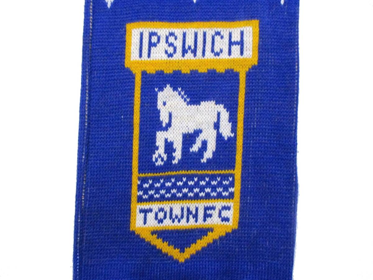 未使用品 洗濯済み 90s Vintage MADE IN ENGLAND Ipswich Town FC イングランド プレミアリーグ イプスウィッチ・タウン サッカーマフラー_画像4