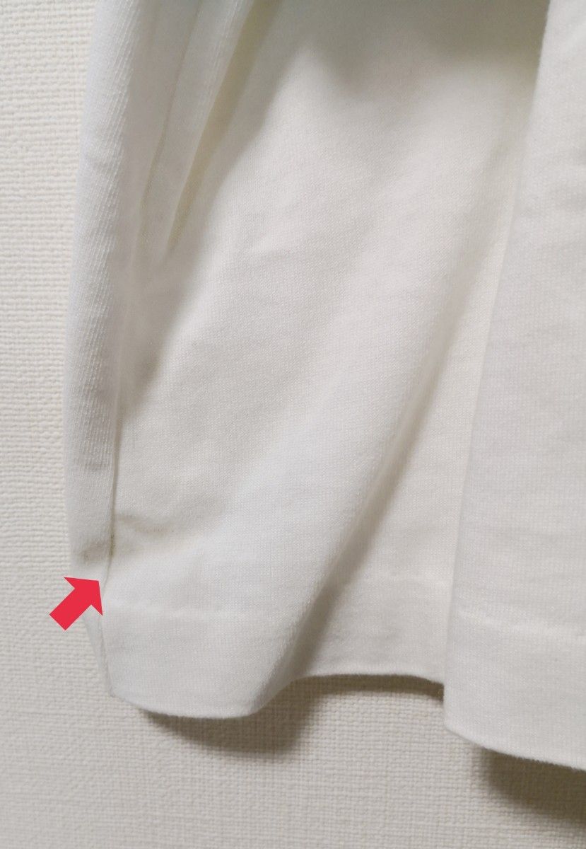 ルシェルブルー ホワイト×グレー 半袖 Ｓ レディース カットソー Tシャツ 白 クルーネック