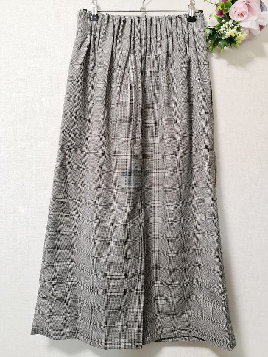 【新品タグ付】リラシク LILASIC スリット ロングスカート M グレー スカート