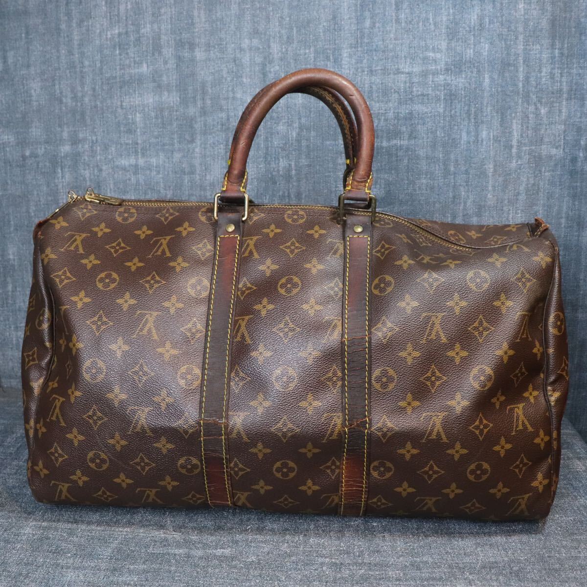 １円スタート LOUISVUITTON ルイヴィトン モノグラム ボストンバッグ キーポル45 M41428 1スタ_画像3