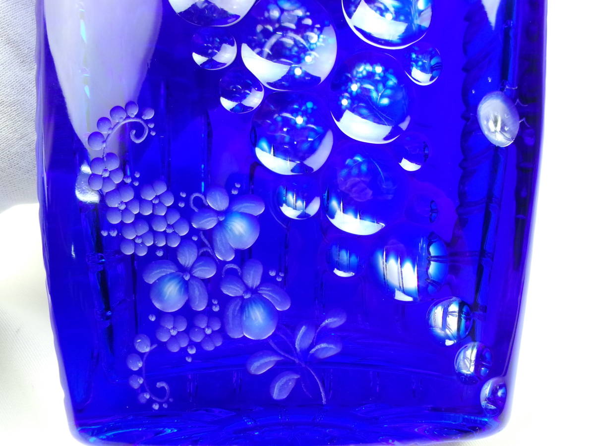 同梱不可 無傷 マイセン クリスタル カットガラス 花図 花瓶 フラワーベース 切子 Meissen 高さ約26cmの画像9
