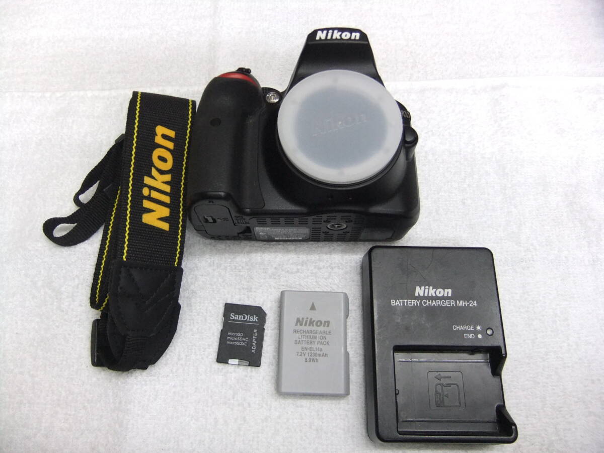 2016年発売 NIKON ニコン D3400 ボディ SDHC32GB付 2416万画素 動作確認済 シャッター回数1383枚の画像1