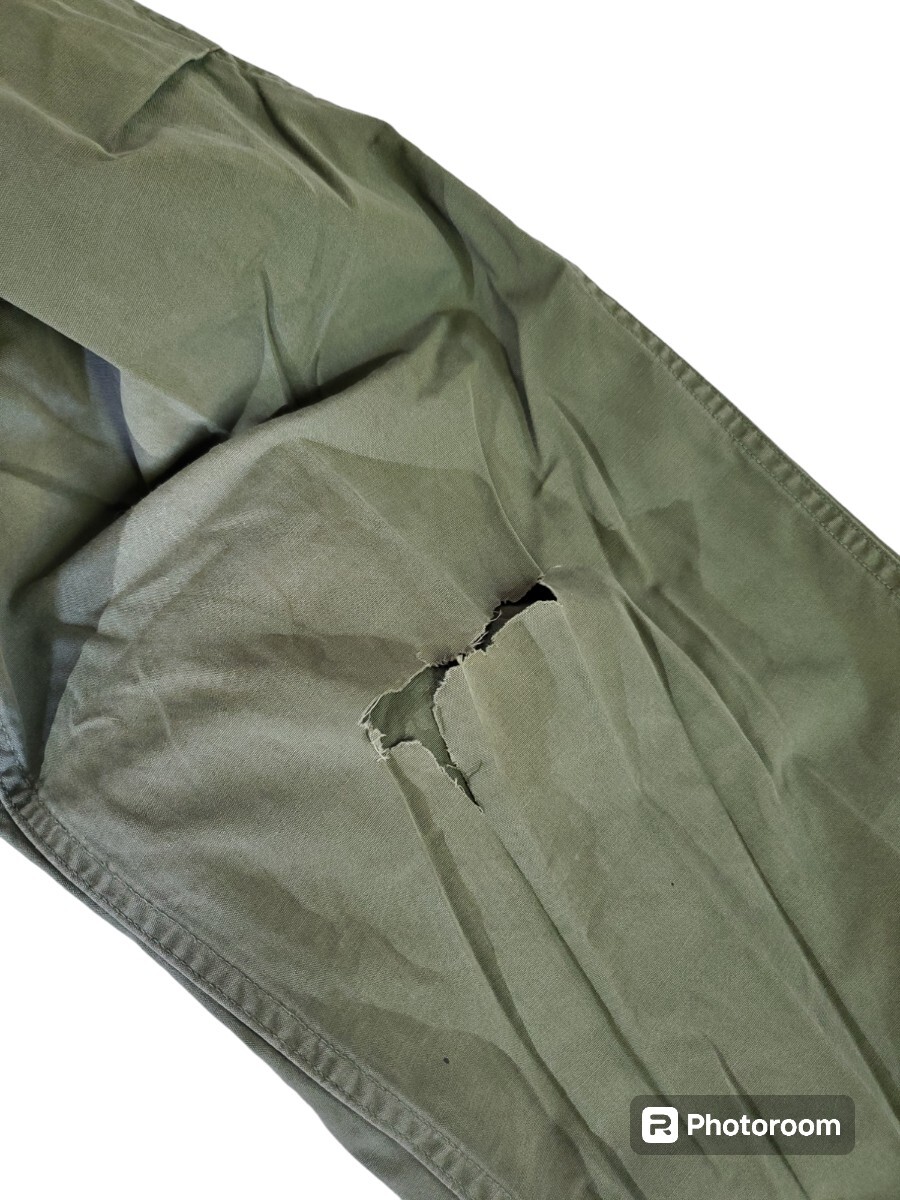 ベトナム戦争 US ARMY アメリカ軍 JUNGLE FATIGUE PANTS 軍パン カーゴパンツ ジャングルファティーグ 破れあり T-85の画像6