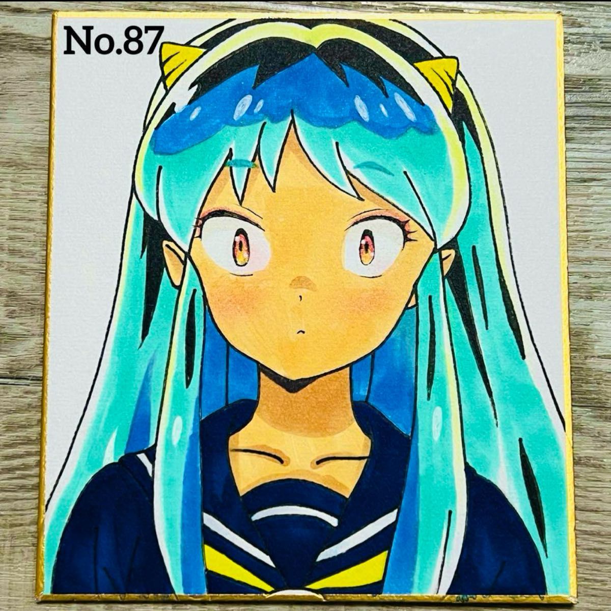 No.86-89 うる星やつら ラムちゃん 手描き イラスト 原画 小色紙