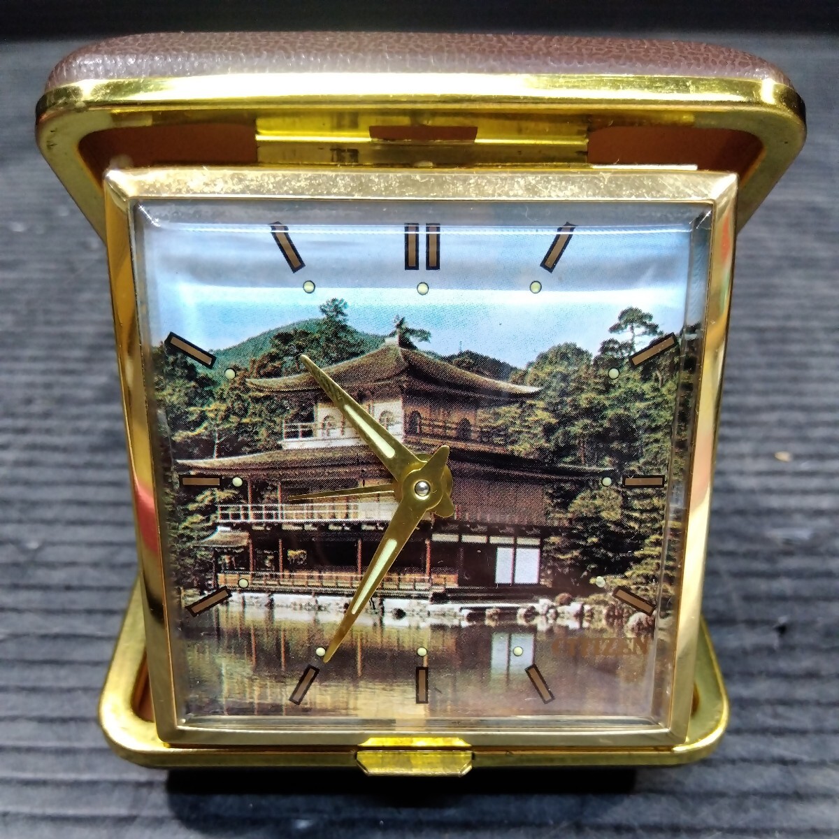 コレクター放出品 トラベル時計 シチズン CITIZEN アラーム、時計可動 ネジ巻 手巻き ゼンマイ式 アンティーク コレクション 古時計の画像2