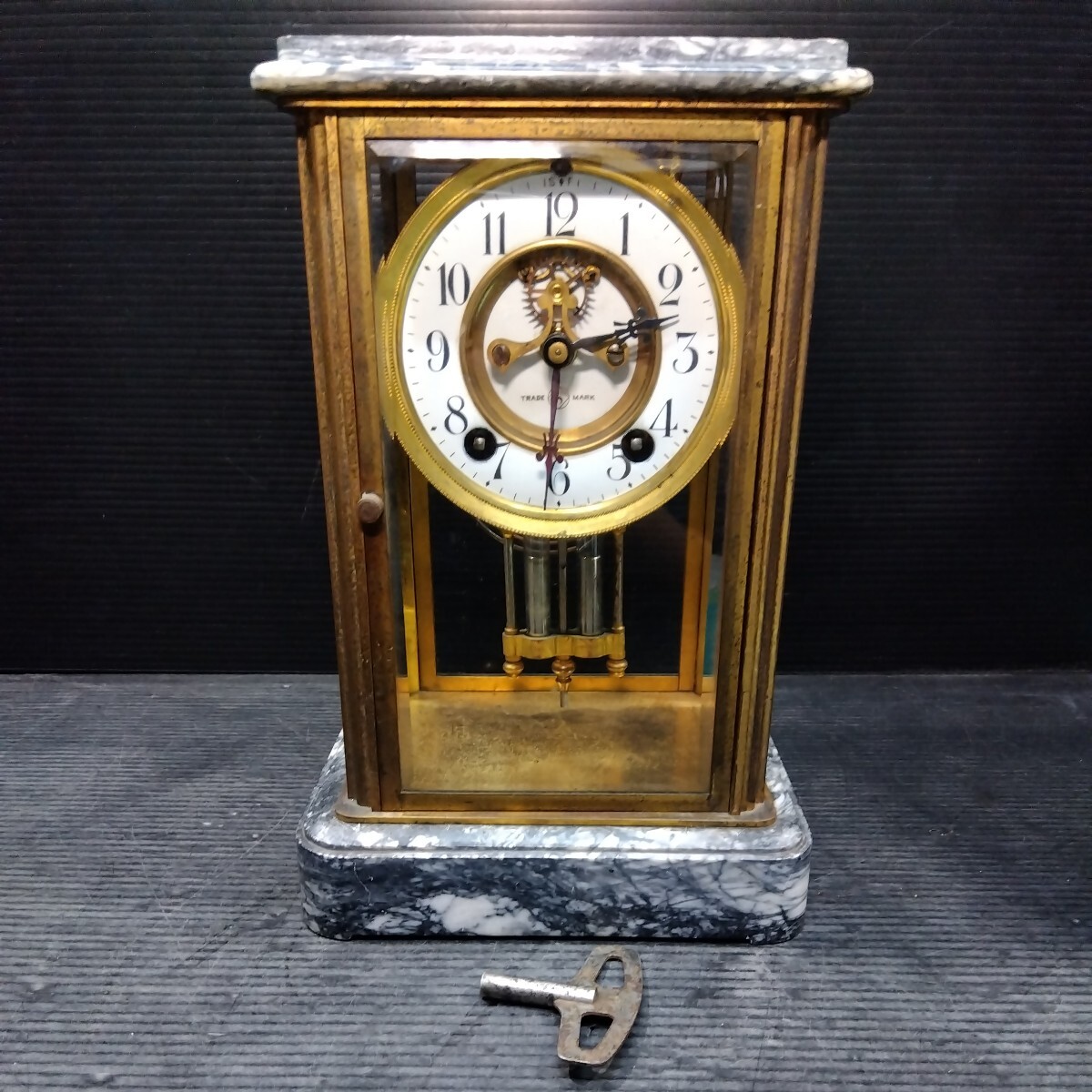 コレクター放出品 ゼンマイ生きてます 裏面扉なし 精工舎 SEIKOSHA 古い 振り子時計 置時計 アンティーク コレクションの画像1