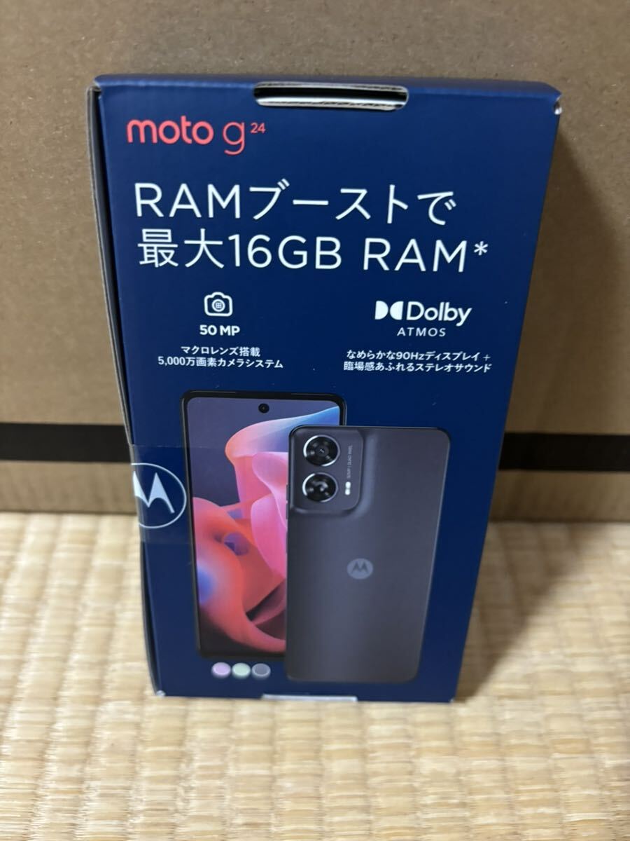 新品 未開封 テープ付き motorola moto g24(チャコール/128GB) SIMフリー モトローラ マットチャコール moto 検索  スマホ iPhone Android