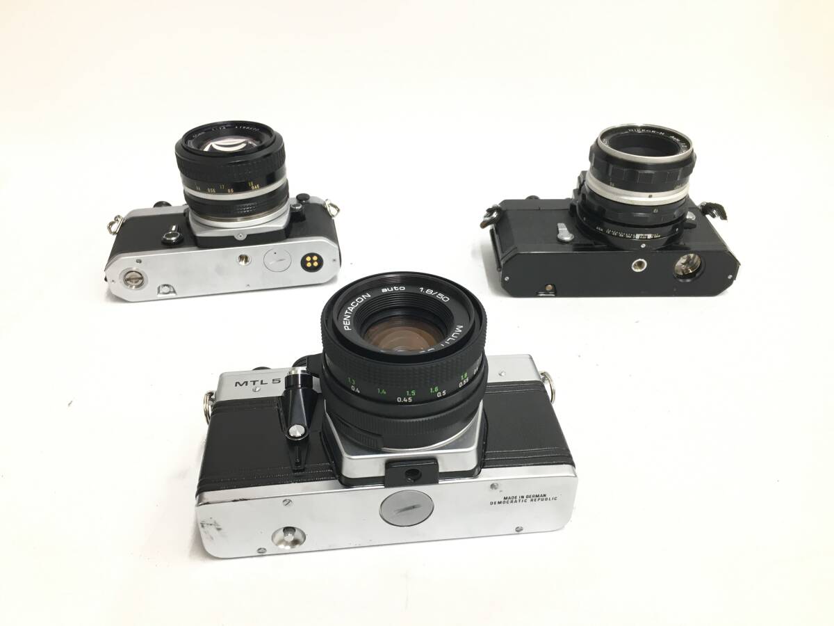 ☆ フィルム一眼レフカメラ まとめ 1 ☆ PRAKTICA MTL 5 B + Nikon FT + F + FE + EL + 他2台 レンズ6本 プラクチカ ニコンの画像4