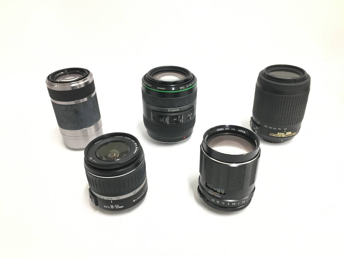 ☆ レンズまとめ 1 ☆ Canon ZOOM LENS EF-S 18-55mm 1:3.5-5.6 II USM + 55-250mm 1:4-5.6 IS 他レンズ7本 キャノン ペンタックスの画像2