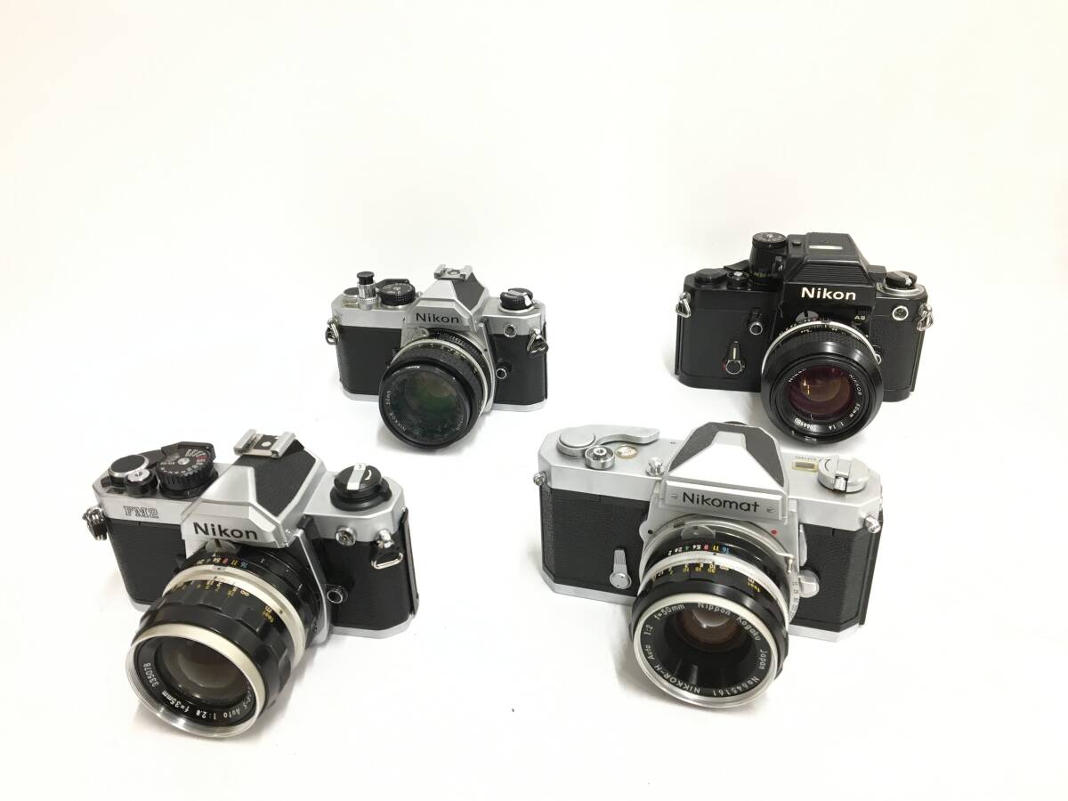 * NIKON film camera summarize 1 *Nikon FM + FM2 + Nikon EM + Nikomat other 4 pcs lens 4ps.@ Nikon 