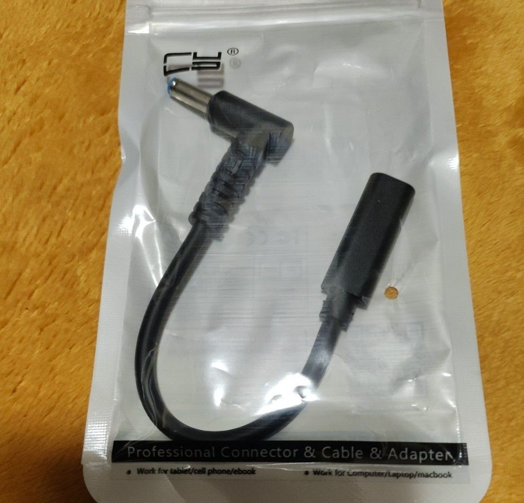 Type C USB-C メス入力 DC 4.5x3.0mm 電源PD充電ケーブル ノートパソコン用 18-20V 