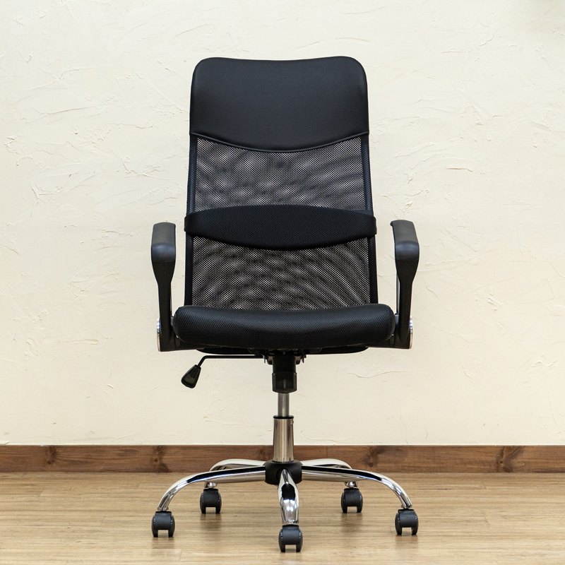 オフィスチェア 肘付き椅子 デスクチェア 昇降式 メッシュハイバック チェア PUキャスター HAY-11(BK) ブラック_画像6
