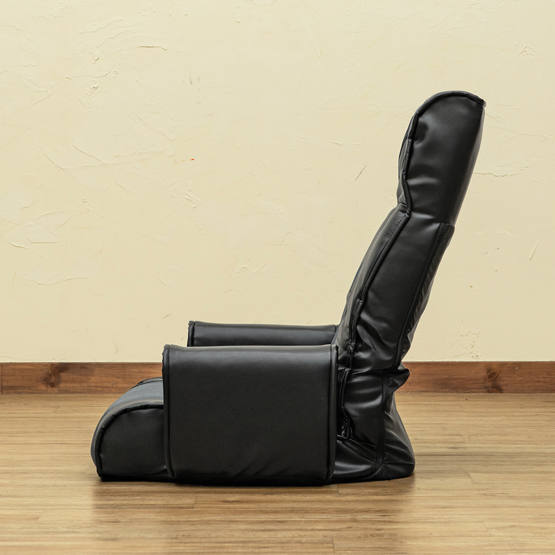 肘掛付き座椅子 7段階 リクライニング ハイバック メッシュ PVC 合皮シート ブラック CXD-01(BK)の画像7