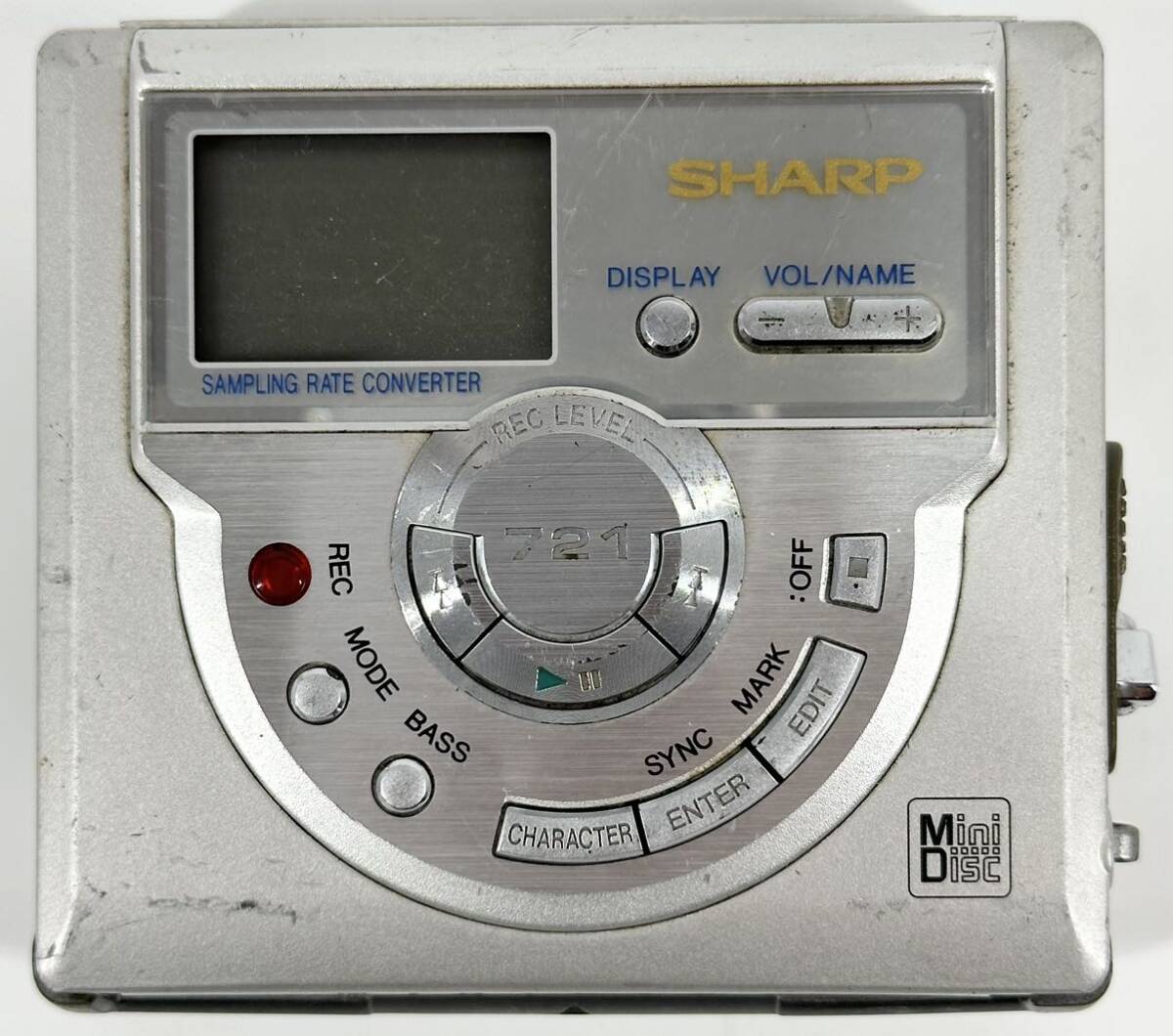 SHARP シャープ MD-MS721-S ポータブルレコーダー コード有り 動作未確認 ジャンク扱いの画像2