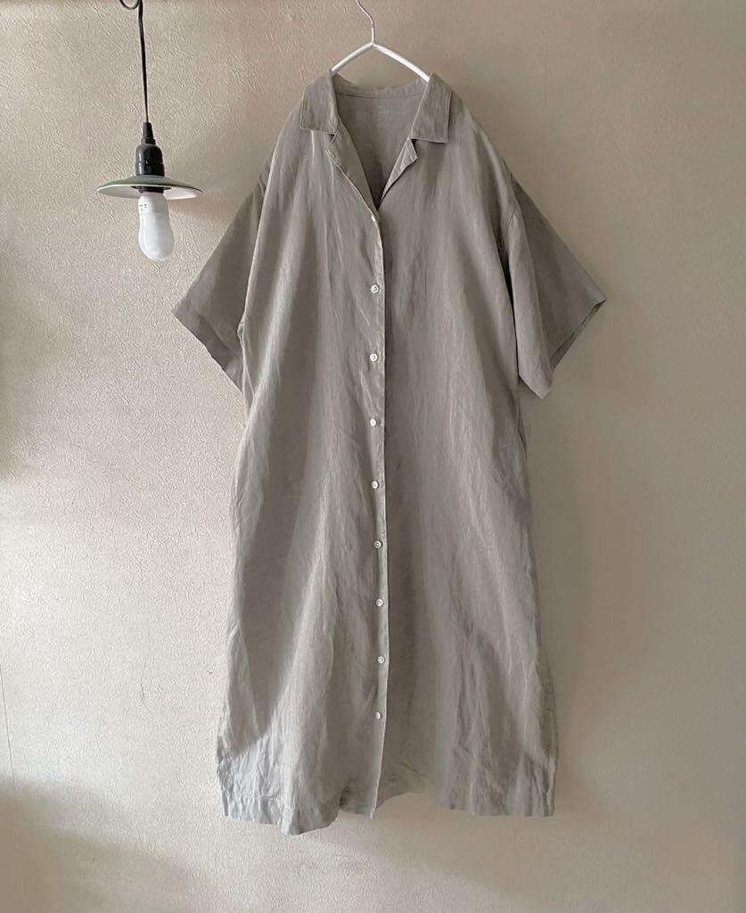 無印良品MUJI＊リネン100%シャツワンピース M〜Lの画像1