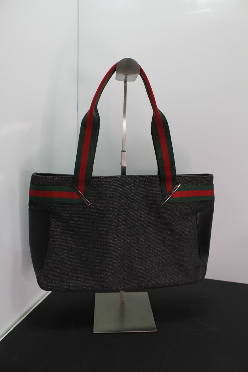 #＊ GUCCI グッチ トートバッグ シェリーライン ショルダーバッグ ブラック 73983_画像2